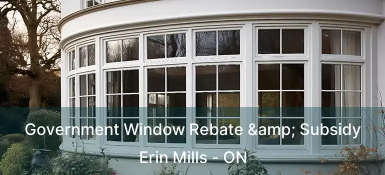  Government Window Rebate & Subsidy Erin Mills - ON
